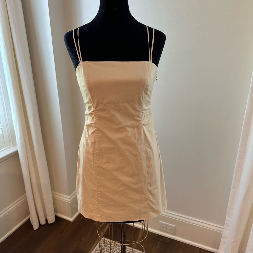 Frame Beige Tie Back Mini Dress